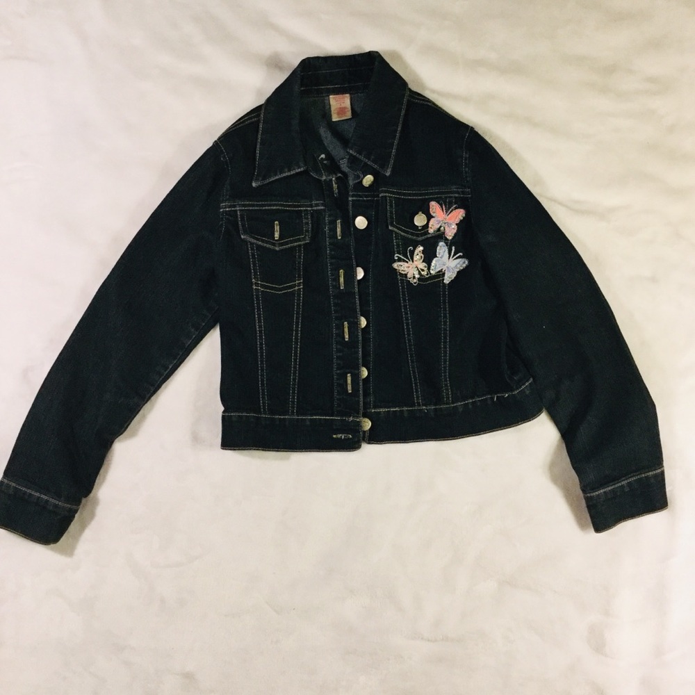 Butterfly Embroidered Jean Jacket